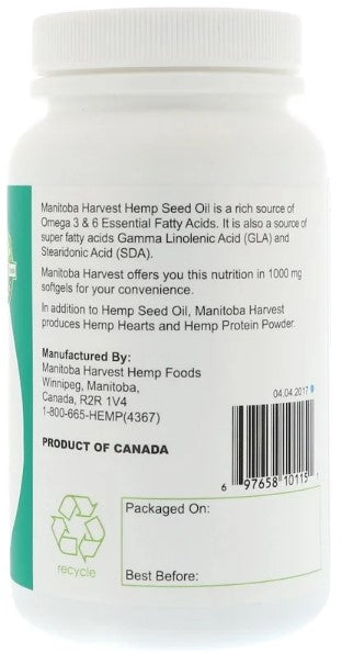 Manitoba Harvest Hemp Oil Caps, 1,000 mg